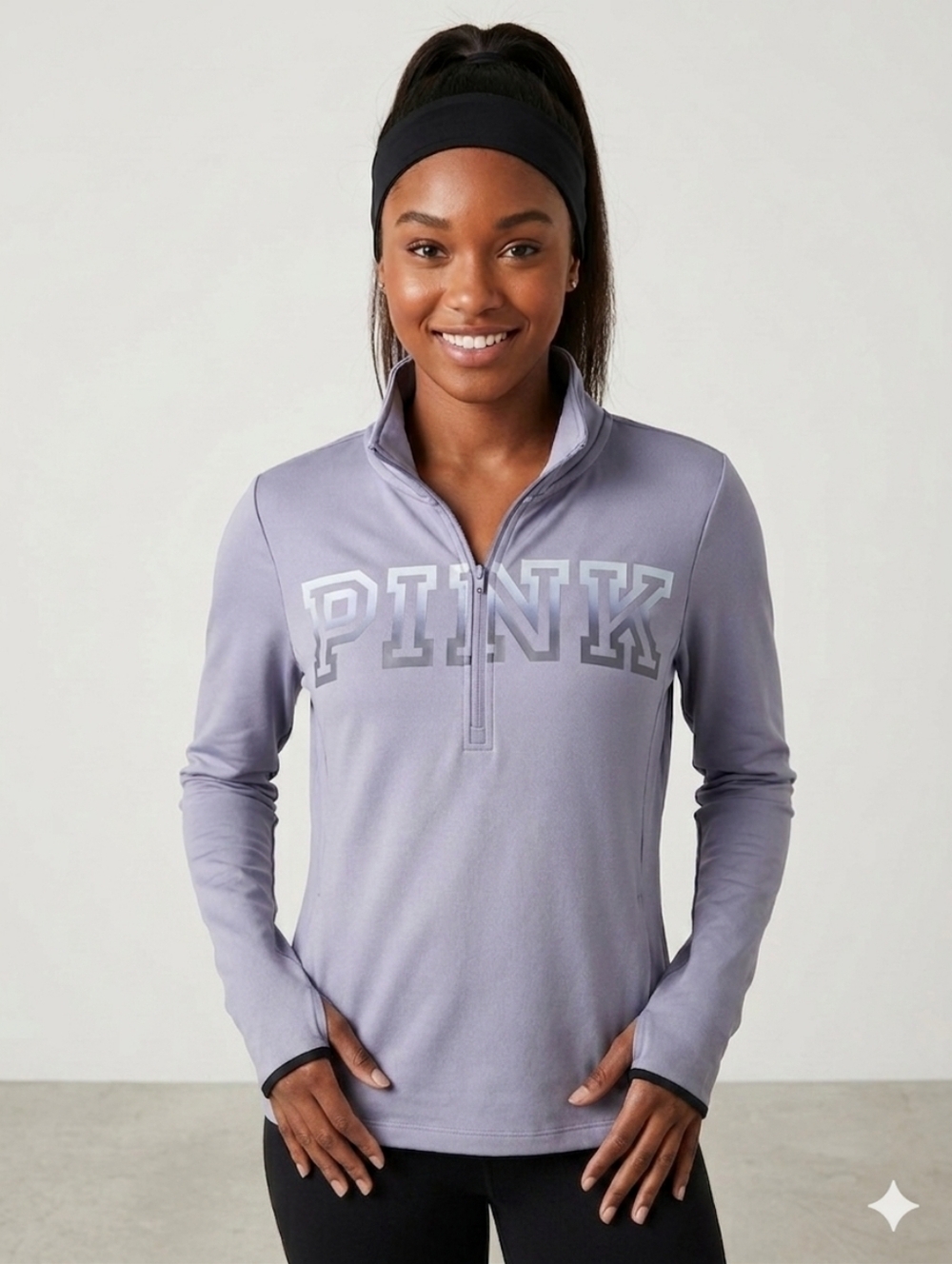 PINK by Victoria’s Secret Ultimate Quarter Zip Pullover – Lavender Ombre Size M